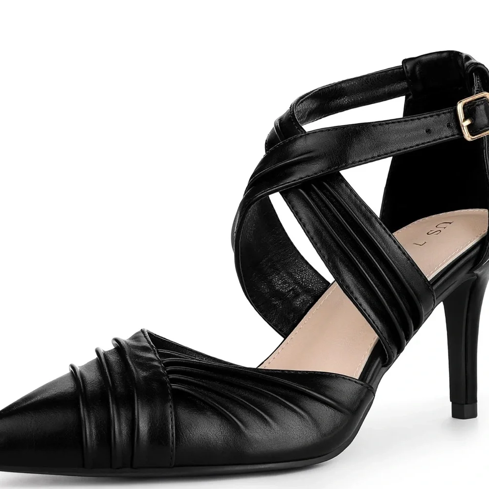 Allegra k pointed toe, cross straps, stiletto heel pumps